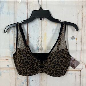 Leopard Print Bra - Brown
